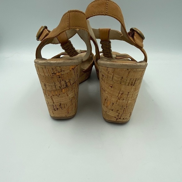 SPERRY tan leather cork wedge sandals size 10 - Picture 4 of 11